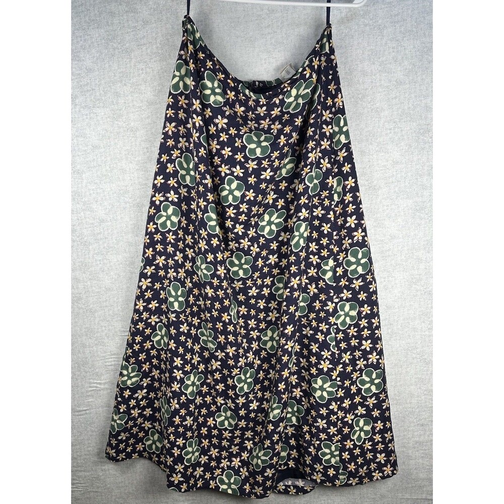 Vintage Oilily Womens Navy Floral Maxi Skirt Size 42 32” Waist Viscose Lined